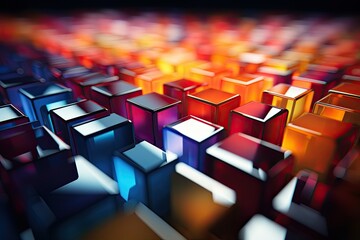 modern abstract background with colorful plastic cubes. - 782946563