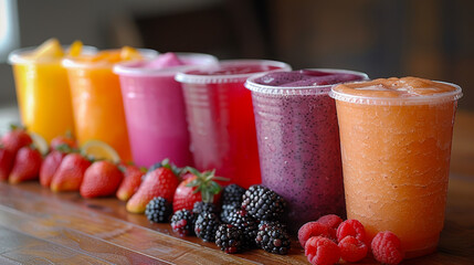 Vitamin boost: Smoothies with different types of fruit and vegetables for optimal nutrition