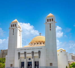 The impressive cathedral of Dakar, Senegal, West Africa