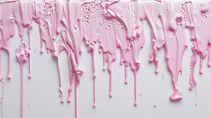 Light pink paint drip on a pure white background