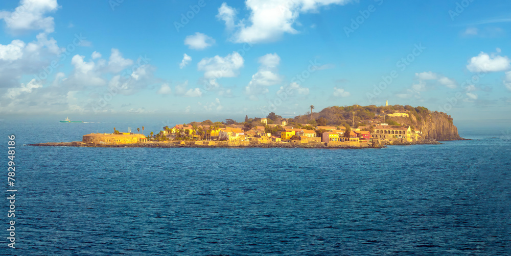 Canvas Prints approaching gorée island on a ferry from dakar, senegal, west africa