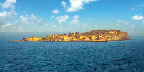 Approaching Gorée Island on a ferry from Dakar, Senegal, West Africa
