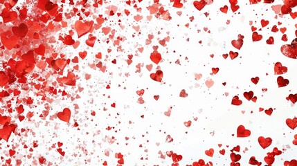 A beautiful image of red hearts flying in the air. Perfect for Valentine's Day designs