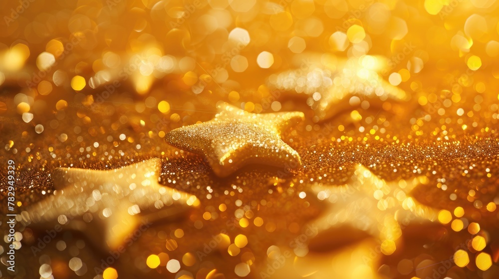 Poster a close-up of a star on a shiny surface. ideal for holiday and festive designs