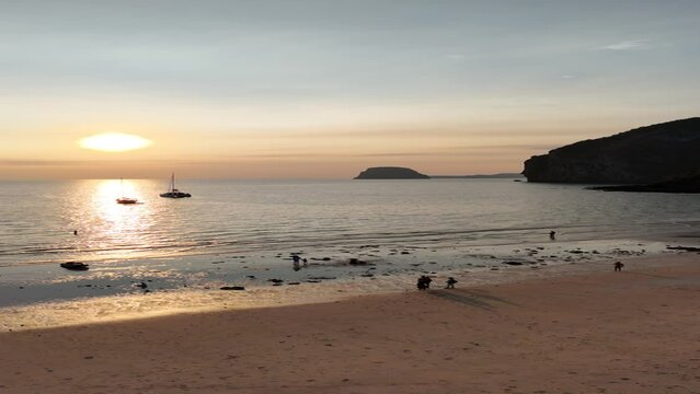 Vertical Koh mook island Trang Thailand in sunset.