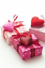 Two pink boxes with heart designs. Perfect for Valentine's Day gifts