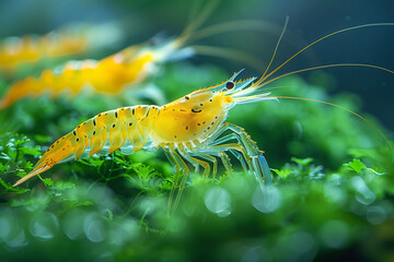 Obraz na płótnie Canvas The Shrimp's Vivid Colors A Testament to Nature’s Wondrous Creativity Underwater