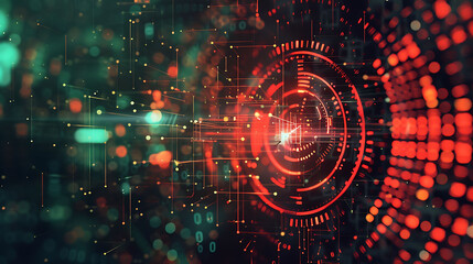 Obraz premium a futuristic background with a red and green circle