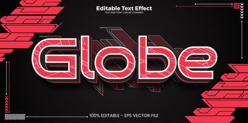 Globe editable text effect in modern cyber trend style