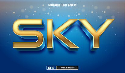 Sky editable text effect in modern trend style