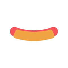 Closeup of a hotdog icon isolated on a white background