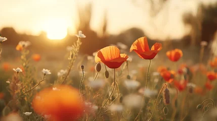 Gardinen field of poppies and sky. © Shades3d
