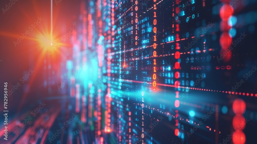 Fototapete Graph of futuristic technology background, showing big data or digital transformation technology
