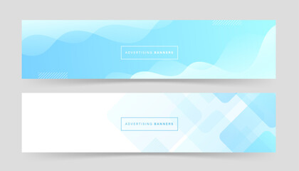 banner background advertising. set collection. blue and bright blue  gradation. abstract memphis eps 10