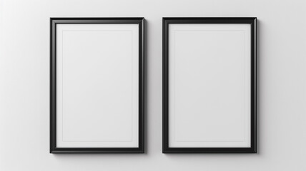 set of frame mockup black border isolated on white background