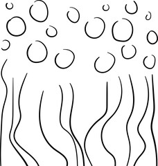 Algae art with bubbles