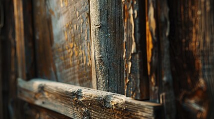 Close-up of weathered wooden door, great for backgrounds - obrazy, fototapety, plakaty