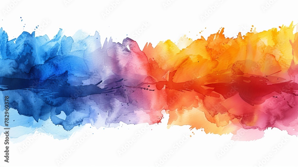 Canvas Prints Colorful watercolor stains, separated abstract blots. Colorful, divorces, modern.