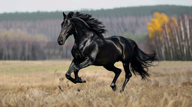 the galloping black horse