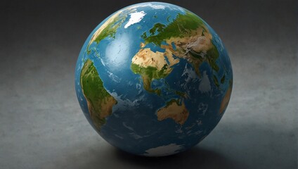 Obraz na płótnie Canvas 3d earth single globe fully envirnemently description,earth in the sky