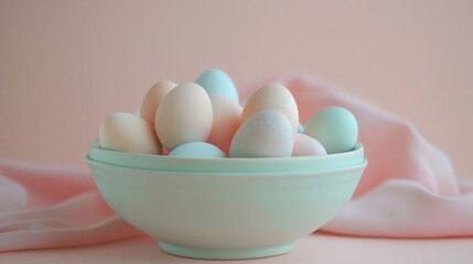 A bowl filled with eggs on a table. Perfect for food and cooking concepts
