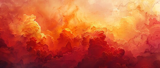 Sunset clouds, close up, vibrant orange and pink, detailed textures