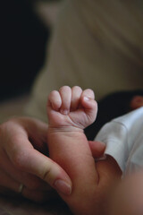Baby hand. Sleeping baby's hand