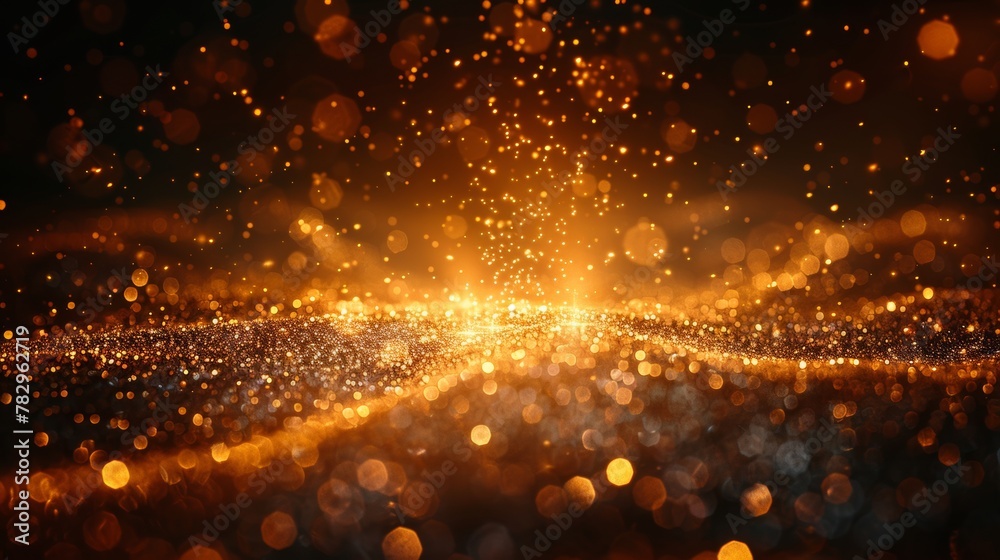 Canvas Prints A golden light burst with sparkles. A glowing star effect.