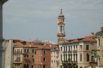 Obraz premium Baroque bell tower of the Church of the Holy Apostles of Christ in Venice, Italy