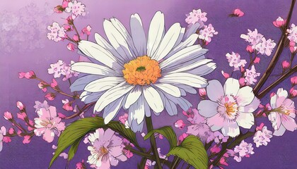 the delicate interplay of peonies and lavender, arrayed in a tranquil floral composition.