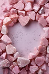 Poster Heart made of pink rocks on pink surface, suitable for love themes © Fotograf