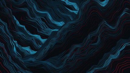Abstract Digital Landscape with Dynamic Neon Lines