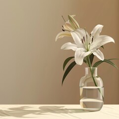 Lily flower in vase
