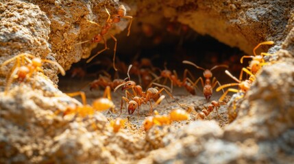 Ant Colony on the Move A Harmonious Display of Teamwork and Structural Ingenuity in the Natural World