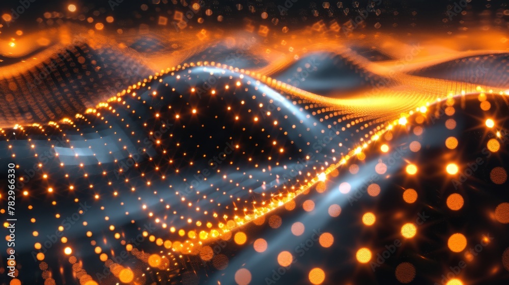 Aufkleber Connected dots in 3D. A technology concept background.