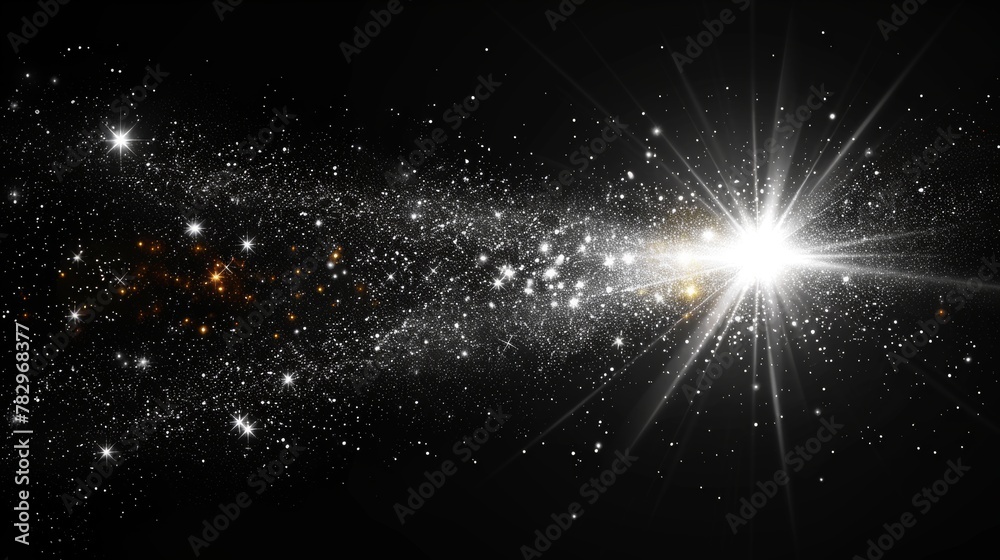 Leinwandbilder light glow effect stars explode with sparkles on a transparent background.