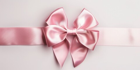 A pink bow tied to a pink ribbon, suitable for various occasions