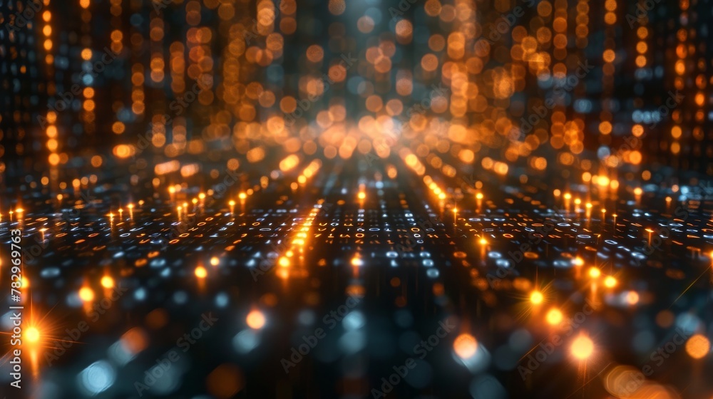 Poster Matrix background featuring digital binary code for scientific data - depicting connectivity, complexity, and data flood of modern digital age...