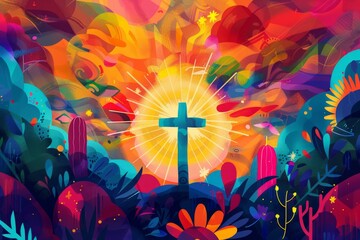 abstract background for Day of the Holy Cross Mexico - obrazy, fototapety, plakaty