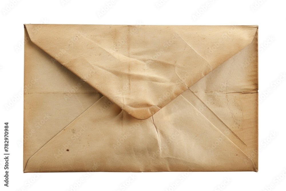 Poster an old envelope with a piece of paper sticking out, suitable for vintage themes and nostalgia concep