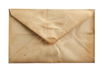 An old envelope with a piece of paper sticking out, suitable for vintage themes and nostalgia concepts