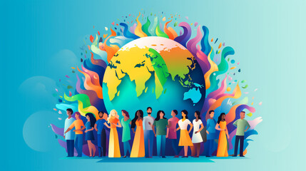International Women's day celebration background vector illustration

