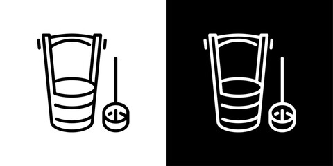 手桶のシンプルな線画アイコン © WAWAWA