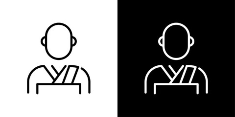 お坊さんのシンプルな線画アイコン