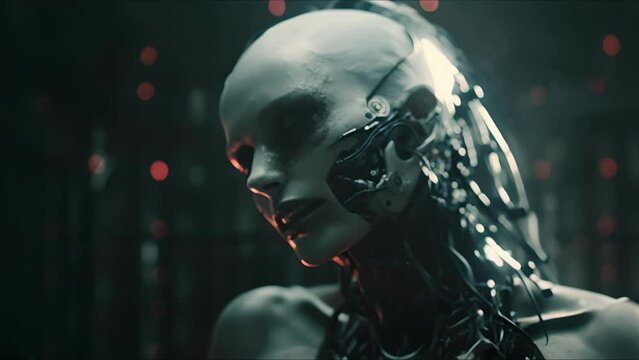 Monster in a gloomy dark laboratory of a maniac professor. Halloween, horror and thriller concept. AI-generated.