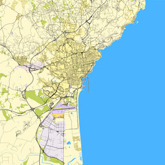 Obraz premium Map of Metropolitan city of Catania, Italy