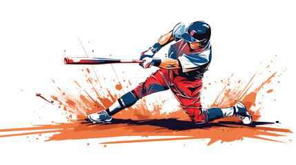 Baseball Tailsweep Design Vector Background flat vector
