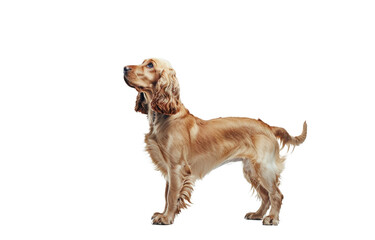 Elegant Cocker Spaniel Standing on Transparent Background - Purebred Dog Portrait