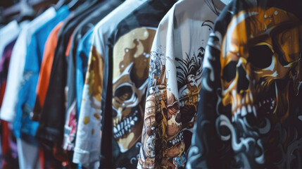 A range of fashionable skull print t-shirts - 782975119