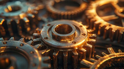 Gears meshing flawlessly with shafts, embodying the essence of precision engineering, where every tooth and groove aligns with utmost accuracy.
